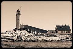 White Island (Isles of Shoals) Lighthouse -Sepia Tone